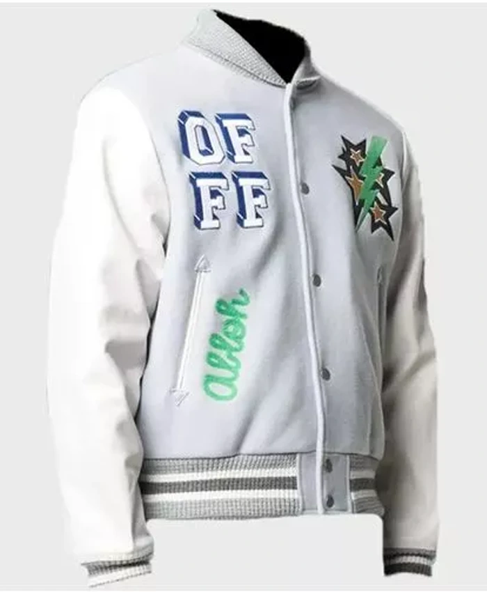 Off-White Leather Varsity Jacket