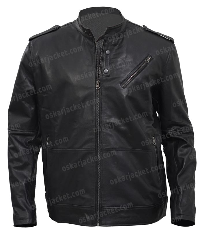 Antonio Dawson Chicago PD Black Leather Jacket Front