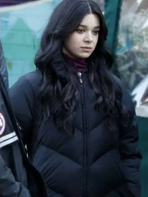 Hawkeye Hailee Steinfeld Black Hooded Puffer Coat