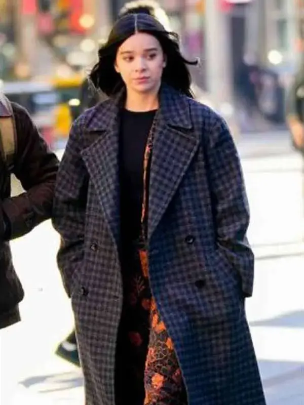 Hawkeye Hailee Steinfeld Wool-Blend Plaid Coat
