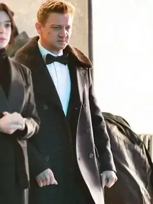 Hawkeye Jeremy Renner Double-Breasted Black Trench Coat