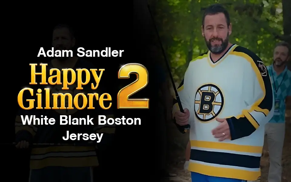 Adam Sandler Happy Gilmore 2 White Blank Boston Jersey