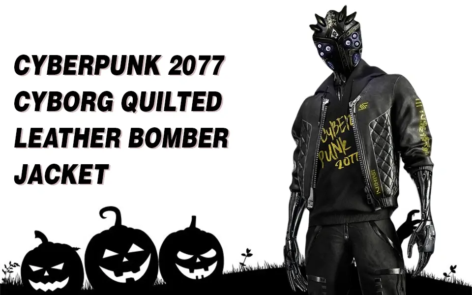 Cyberpunk 2077 Cyborg Quilted Leather Bomber Jacket