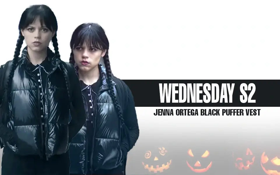 Jenna Ortega Black Puffer Vest
