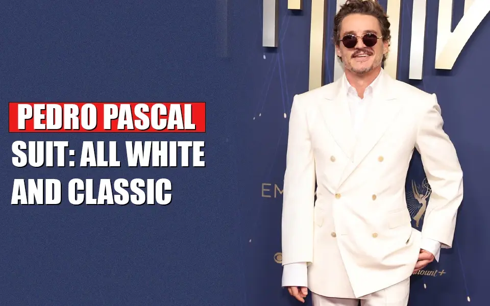 Pedro Pascal Suit All White and Classic