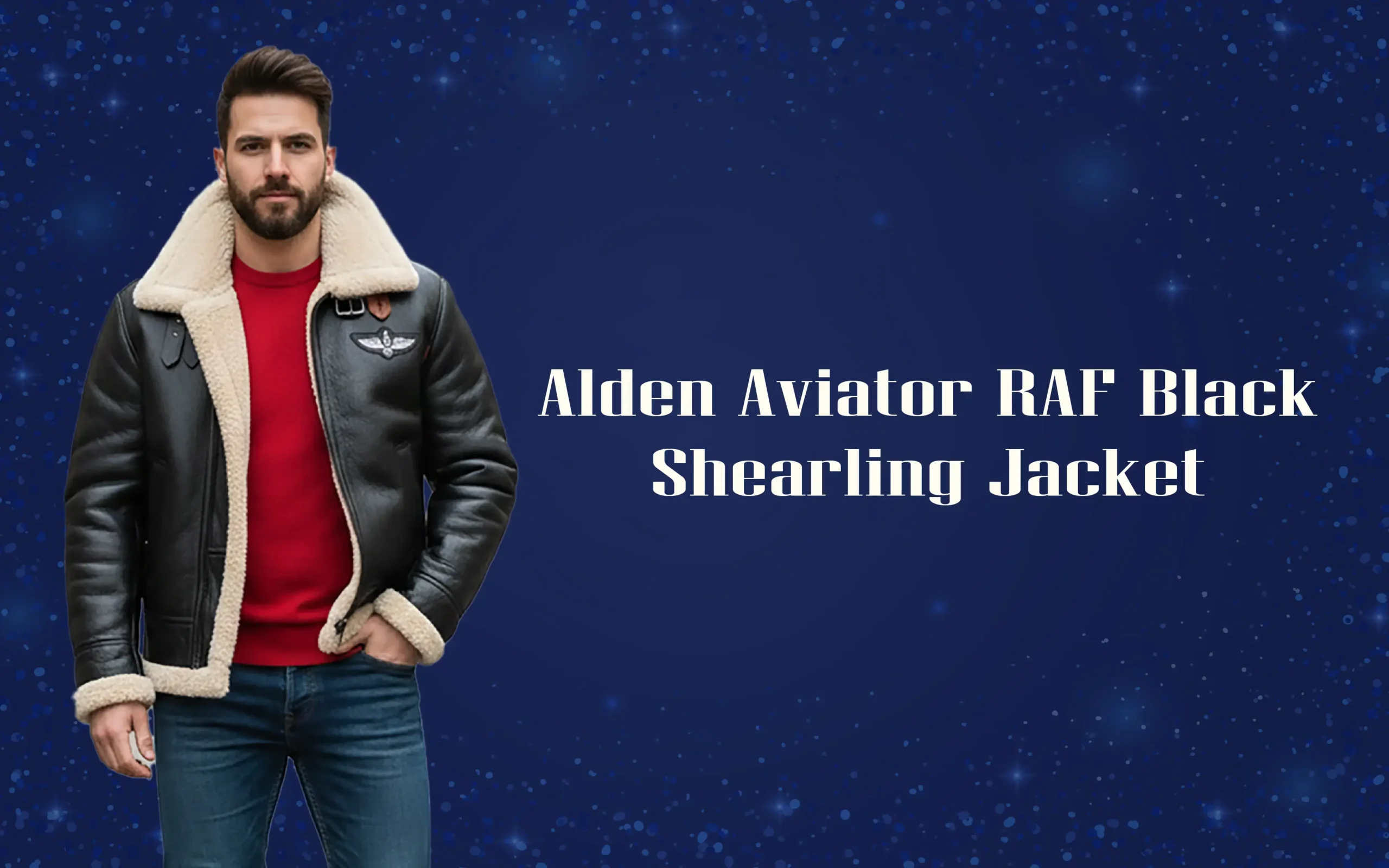 Alden Aviator RAF Black Shearling Jacket