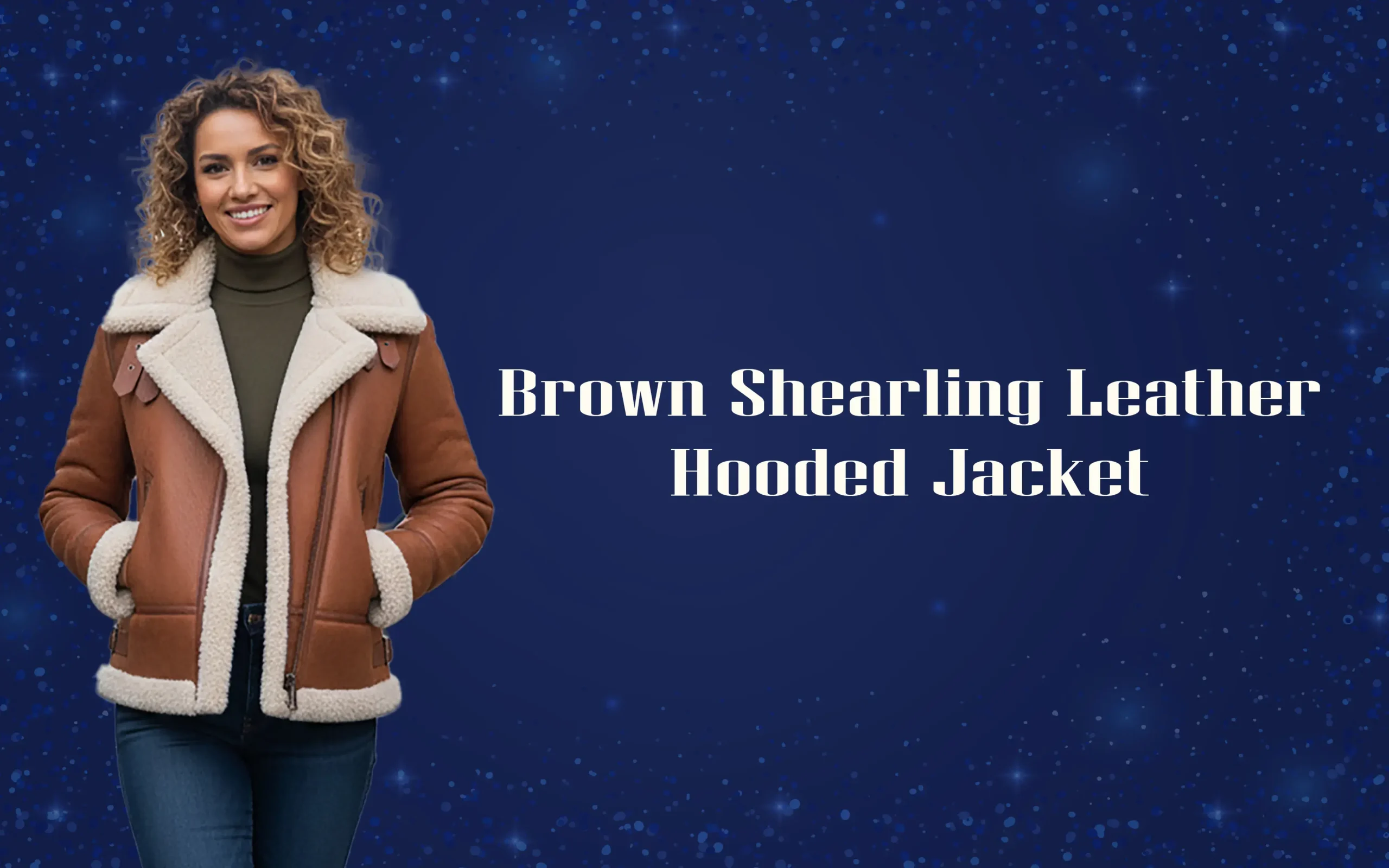 Brown Shearling Leather Hooded Jacket