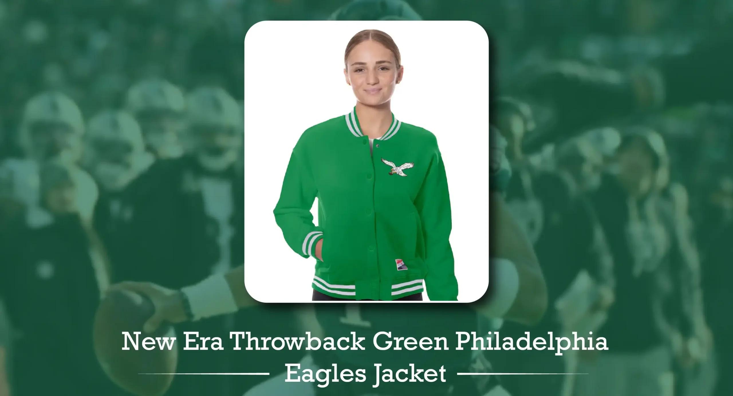 New Era Throwback Green Philadelphia Eagles Jacket