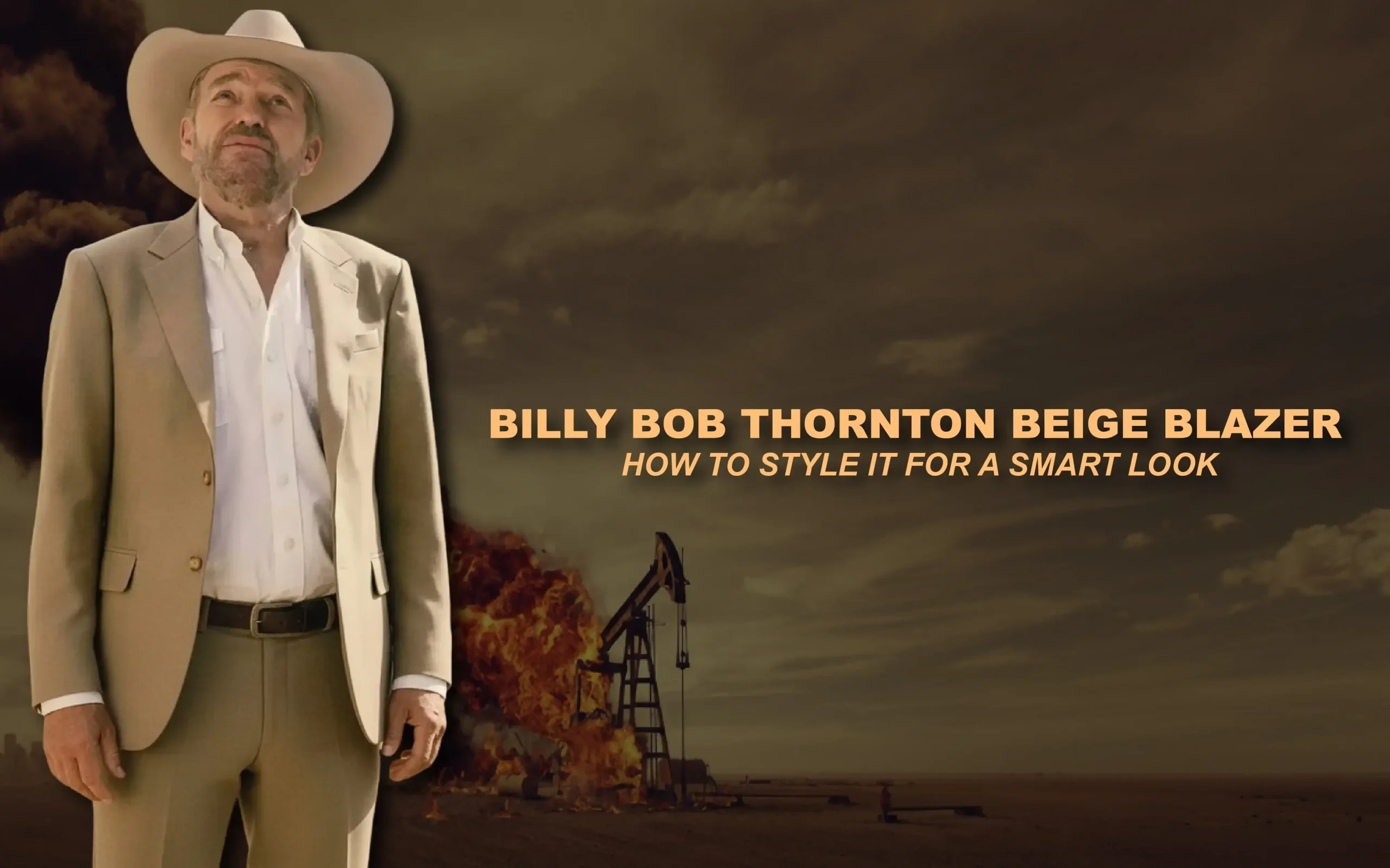 Billy Bob Thornton Landman S02 Beige Blazer