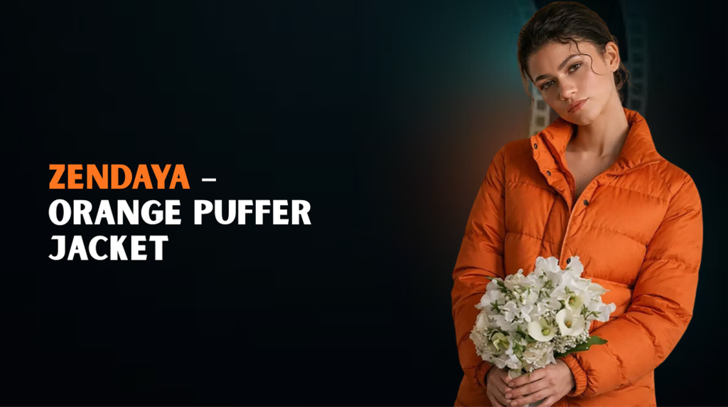 Zendaya – Orange Puffer Jacket