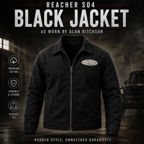 Reacher S04 Black Jacket: Minimal, Strong, and Versatile