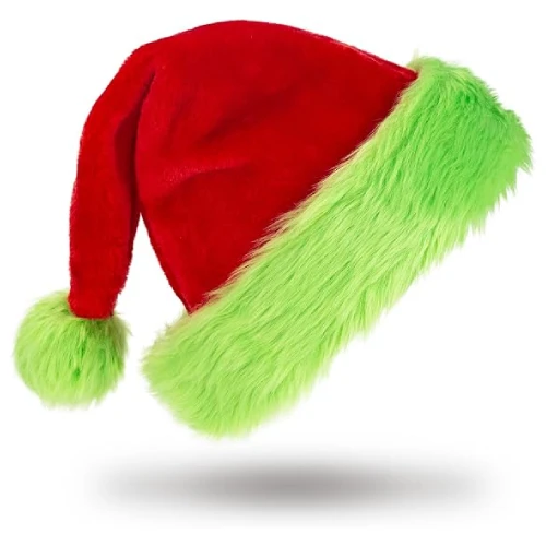 Finish the Headwear With The Grinch Santa Clause Costume Cap