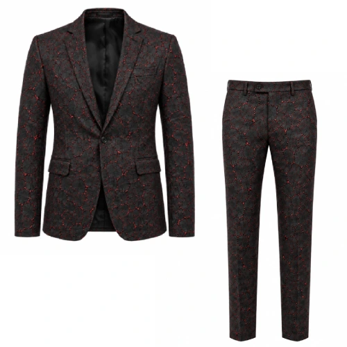 Halloween Black and Red Pattern Suit for Men

