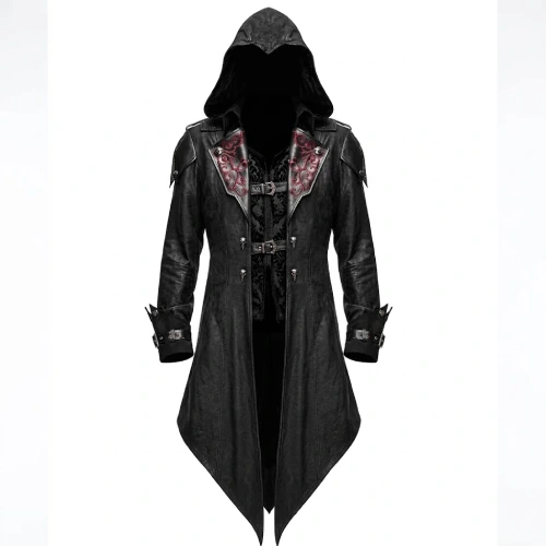 Halloween Finalgang Vintage Hooded Leather Coat
