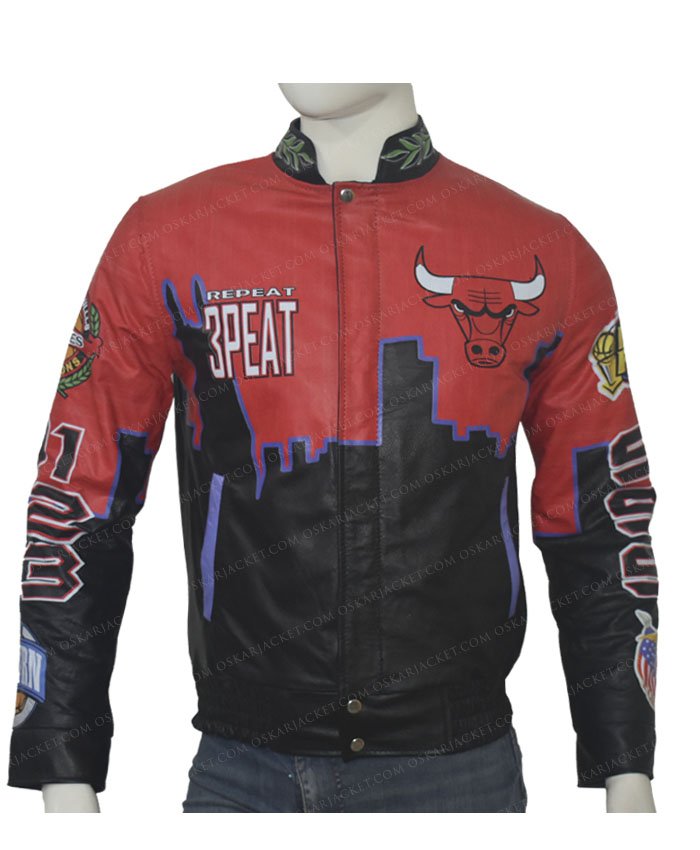 Maker of Jacket NBA Teams Jackets Chicago Bulls Vintage Three Peat Jeff Hamilton