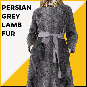 Women’s Real Persian Lamb Grey Trench Fur Coat 3 OJ