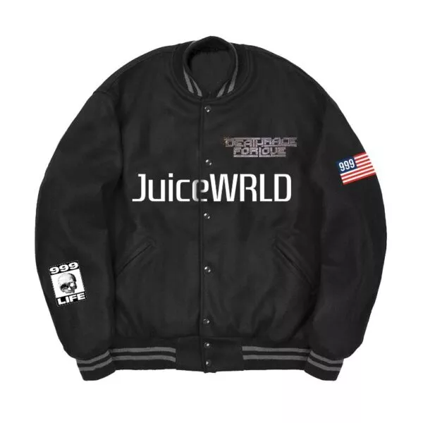 American Rapper Jarad Anthony Juice Wrld Grey Wool Jacket