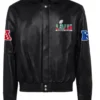 Super Bowl LVII Bomber Black Leather Jacket
