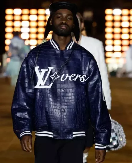 Louis Vuitton Supreme X Leather Bomber Varsity Jacket