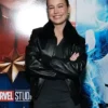 The Marvels Screening Brie Larson Black Bomber Leather Jacket For Sale