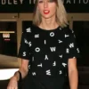 Unisex Taylor Swift Alphabet Top Black T-Shirt