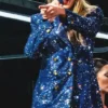 Taylor Swift Blue Printed Sequin Blazer