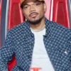 The Voice S25 Chance The Rapper Printed Blue Jacket