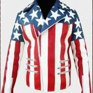 Leather American popular Flag Jacket