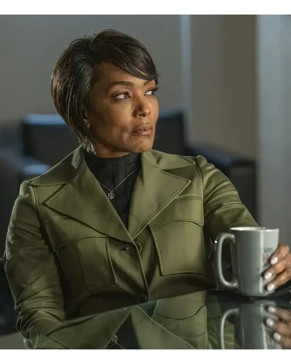 9-1-1 S04 Angela Bassett Mid Length Green Cotton Coat