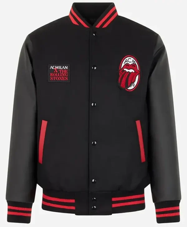 AC Milan X Rolling Stones Letterman Varsity Jacket