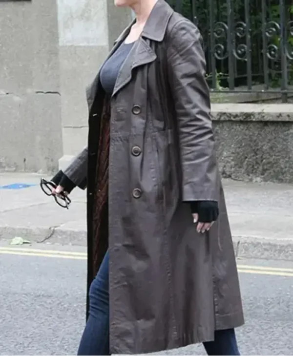 Alice Eve 2024 Cult Killer Brown Trench Coat