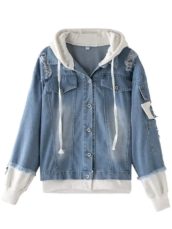 Attack on Titan Unisex Blue Denim Hoodie Jacket