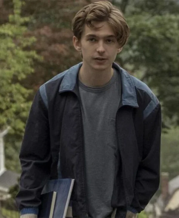 Austin Abrams Chemical Hearts Black Cotton Bomber Jacket