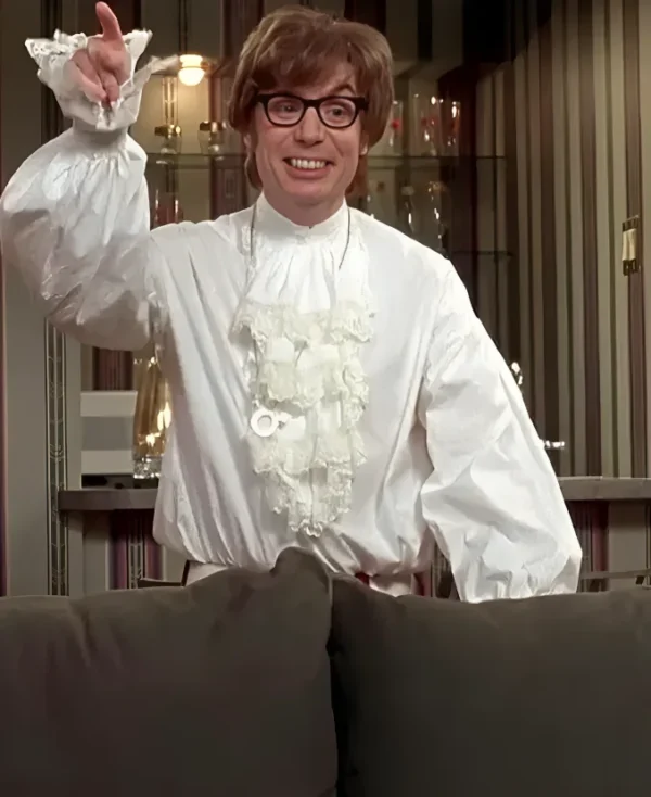 Austin Powers Silk White Ruffle Shirt