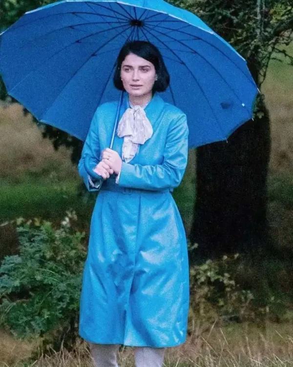 Behind Her Eyes Eve Hewson Blue Parachute Raincoat