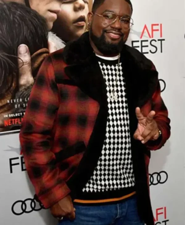 Bird Box Lil Rel Howery Red and Black Jacket