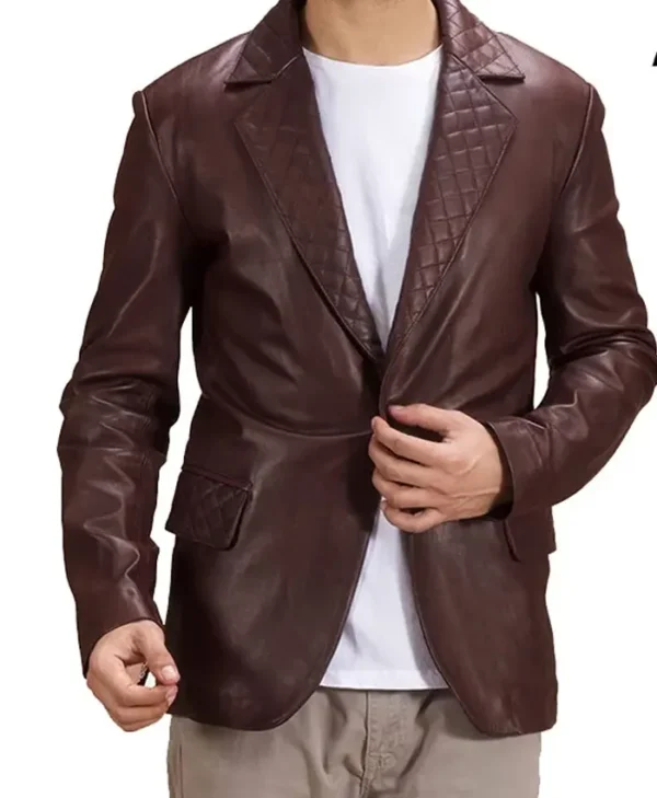 Casual Leather Sheepskin Brown Coat