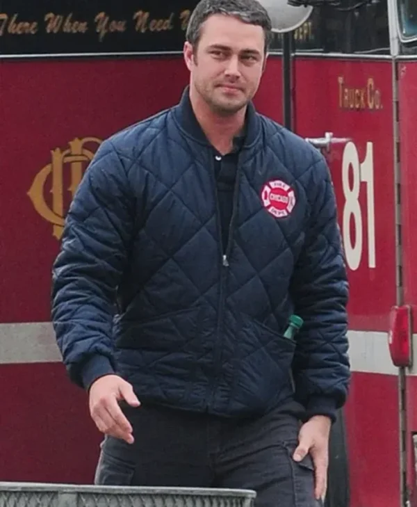 Chicago P.D. Taylor Kinney Blue Quilted Cotton Jacket