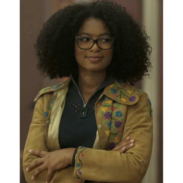 Chilling Adventures of Sabrina Jaz Sinclair Flower Embroidered Jacket