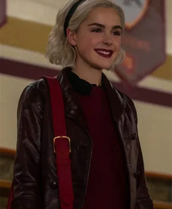 Chilling Adventures of Sabrina Leather Spellman Pea Coat