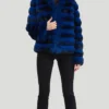 Classic Blue Chinchilla Fur Jacket