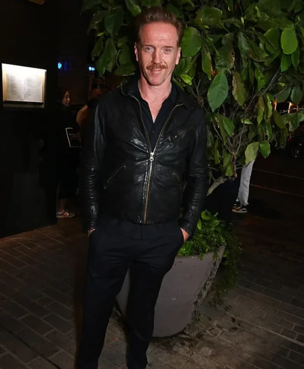 Damian Lewis Black Leather Jacket