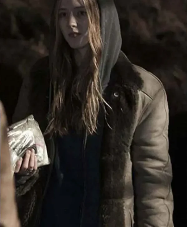 Dark Gina Stiebitz Shearling Grey Leather Jacket