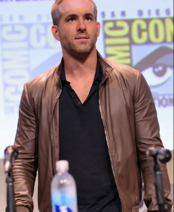 Deadpool Ryan Reynolds Brown Leather Jacket