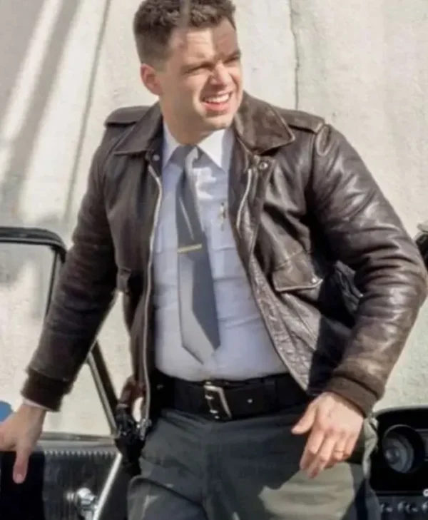 Devil All the Time The Sebastian Stan Leather Brown Jacket