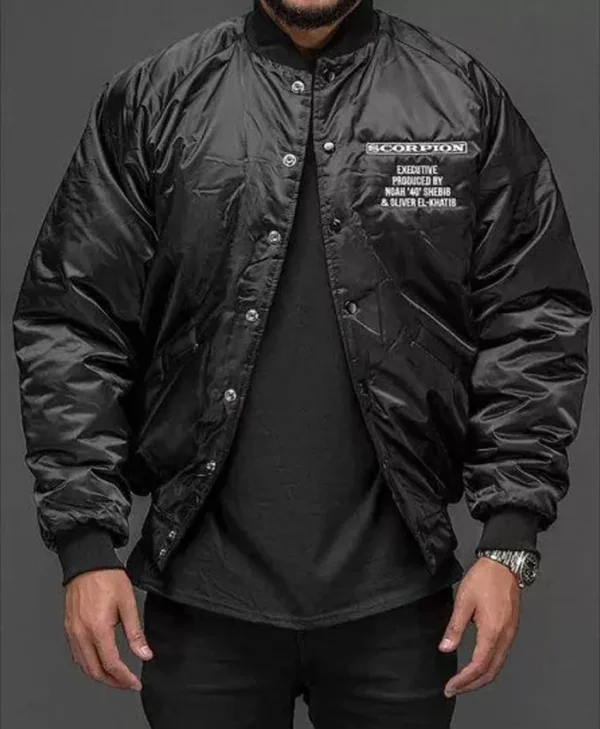 Drake Scorpion Black Bomber Jacket