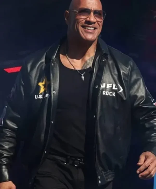 Dwayne Johnson Daytona 500 Black Leather Jacket