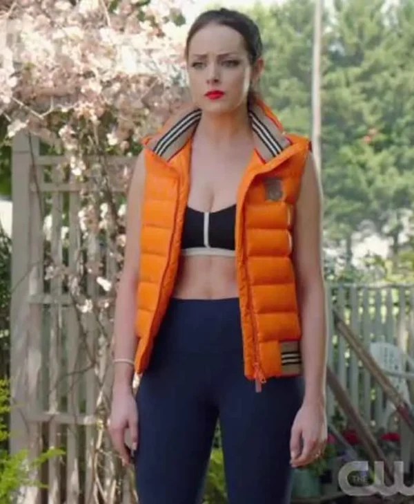 Dynasty S03 Fallon Carrington Orange Parachute Puffer Vest