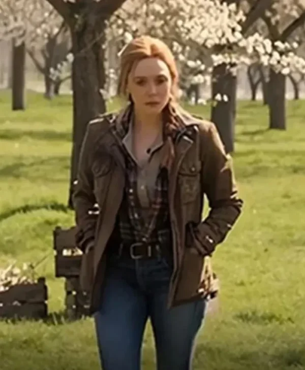 Elizabeth Olsen Doctor Strange Brown Leather Jacket