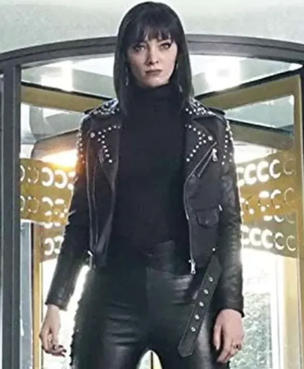 Emma Dumont The Gifted Black Leather Cropped Jacket